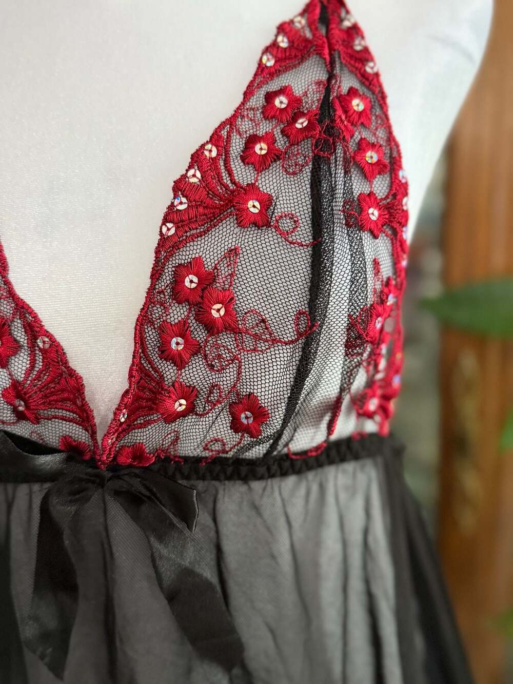 y2k Black Mesh Babydoll Lingerie - Picture 2 of 5